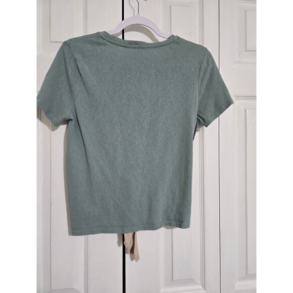 Umgee small women's knotted front striped tshirt - Picture 3 of 7